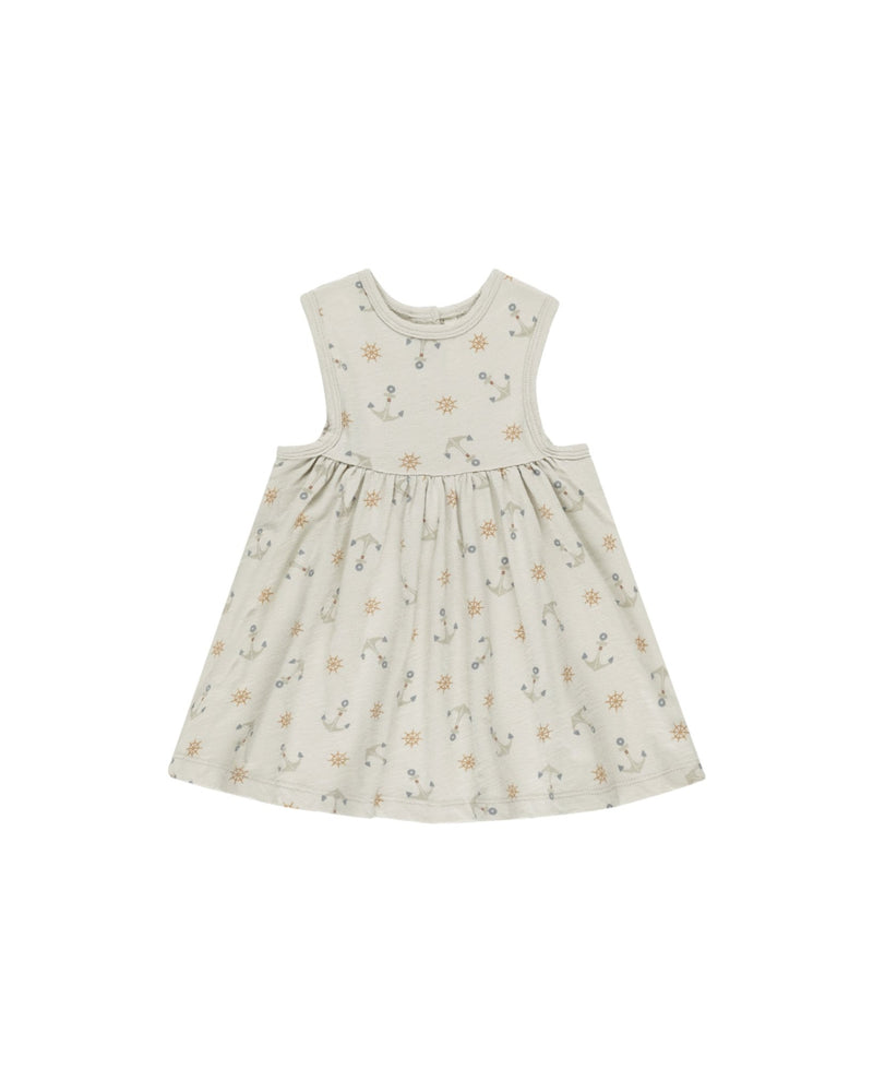 Layla Dress || Anchors, Girls Cotton Summer Dress, Rylee + Cru - All The Little Bows