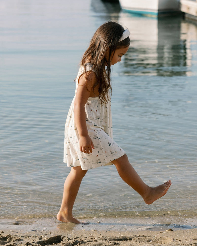 Layla Dress || Nautical, Girls Cotton Summer Dress, Rylee + Cru - All The Little Bows