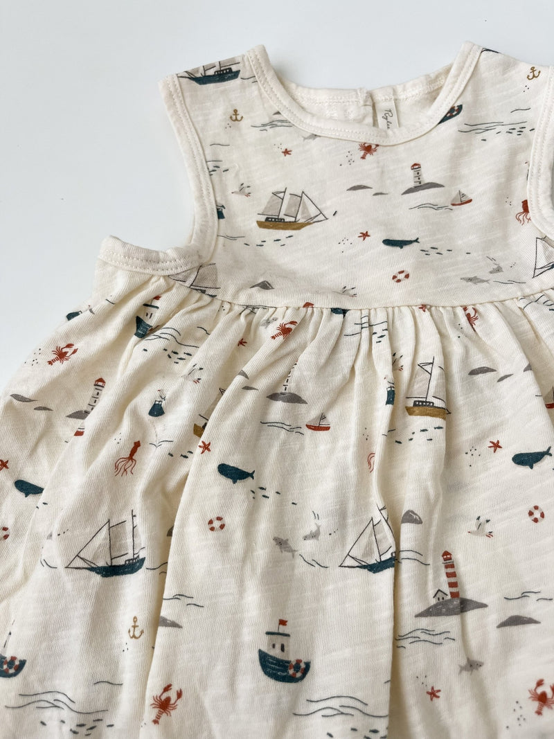 Layla Dress || Nautical, Girls Cotton Summer Dress, Rylee + Cru - All The Little Bows