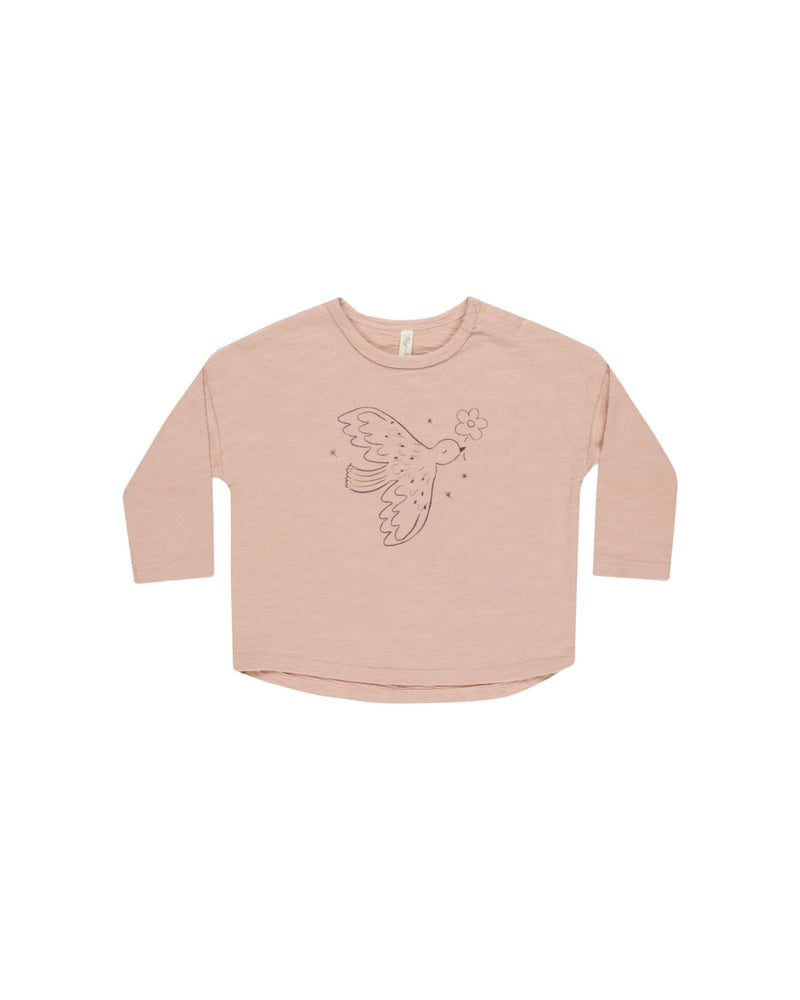 Long Sleeve Tee || Dove, Girls T-Shirt, Rylee + Cru - All The Little Bows