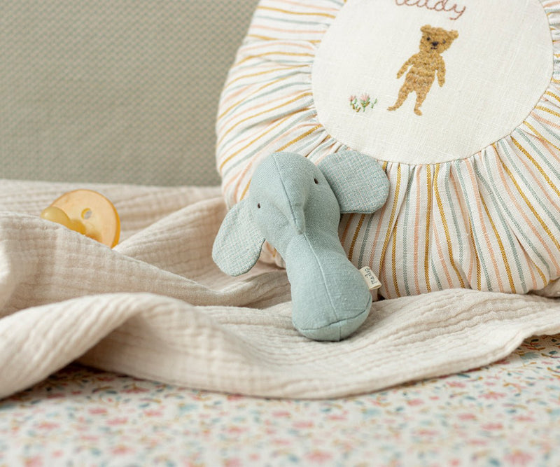 Lullaby Friend Rattles, Elephant - Light Dusty Blue, TOY, Maileg USA - All The Little Bows