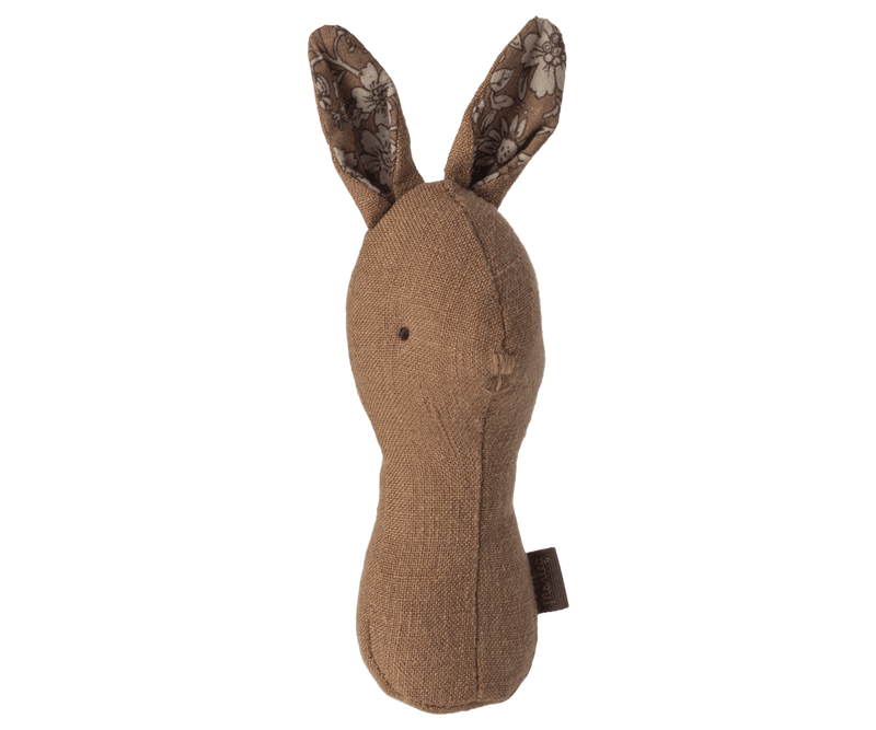Lullaby friends, Bunny rattle - Chocolate, TOY, Maileg USA - All The Little Bows