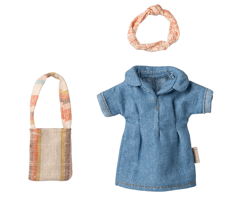 Maileg | Denim Dress & Bag, Mum Mouse Maileg | Denim Dress & Bag, Mum Mouse