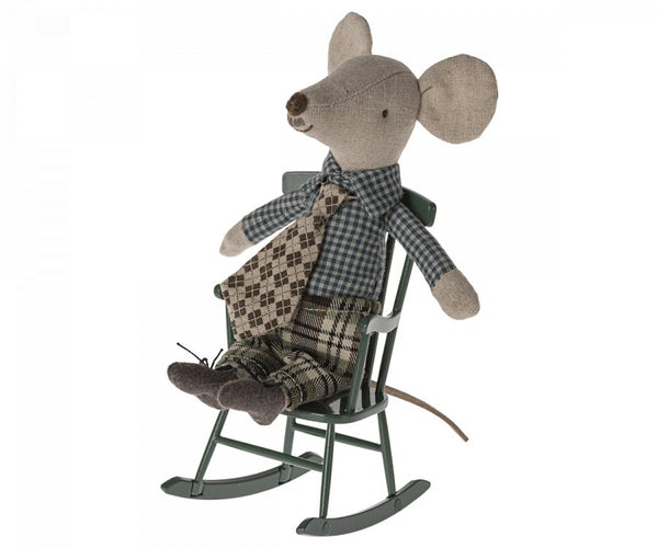 Maileg | Rocking Chair, Mouse - Dark Green, Toys, Maileg - All The Little Bows