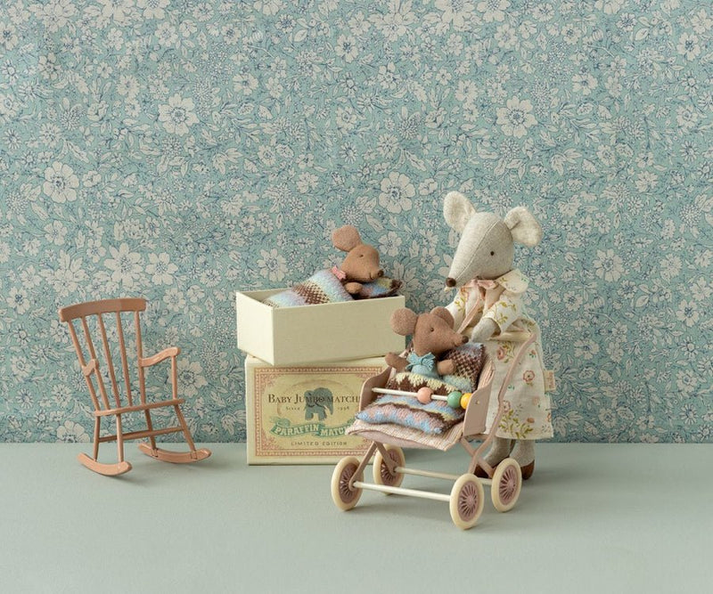 Maileg | Sleepy/Wakey Baby Mouse in Matchbox, Blue, , Maileg - All The Little Bows