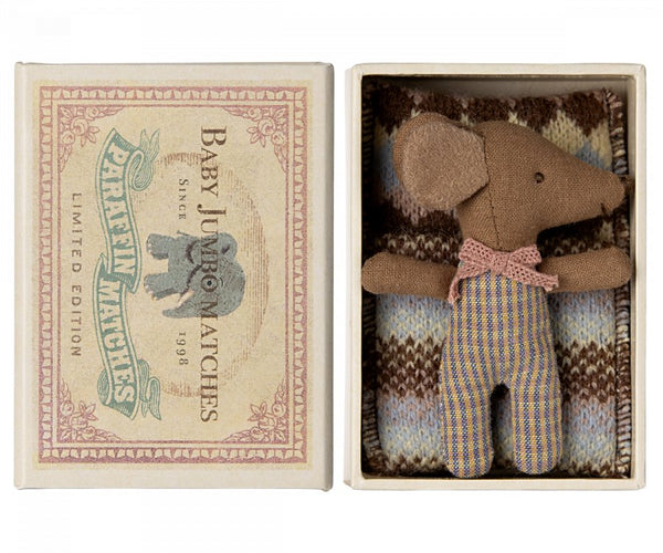 Maileg | Sleepy/Wakey Baby Mouse in Matchbox, Rose, , Maileg - All The Little Bows
