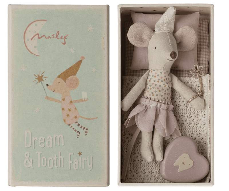 Maileg | Tooth Fairy Mouse, Little Sister in Matchbox, , Maileg - All The Little Bows