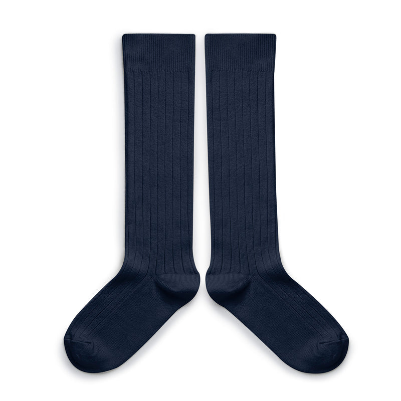 Collegien La Haute Ribbed Knee Socks | Nuit Etoilée (Navy)