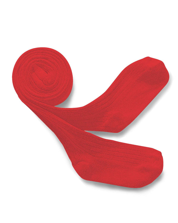 Collégien Louise Ribbed Tights | Coquelicot