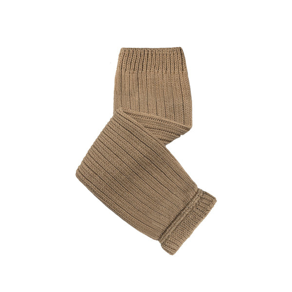 Hélène Ribbed Merino Wool Leg Warmers | Petite Taupe