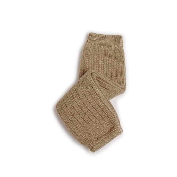 Marie - Hélène Glitter Ribbed Merino Wool Leg Warmers | Petite Taupe, Leg Warmers, Collégien - All The Little Bows