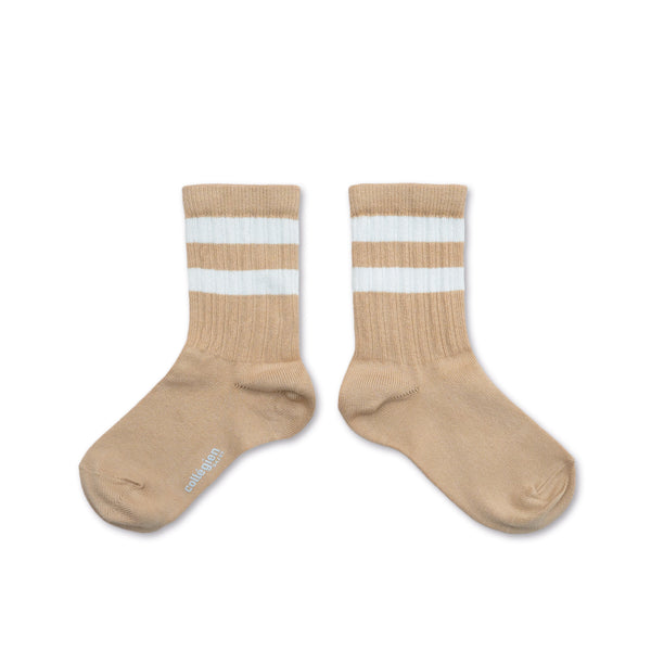Collégien Nico Ribbed Varsity Crew Socks | Sable