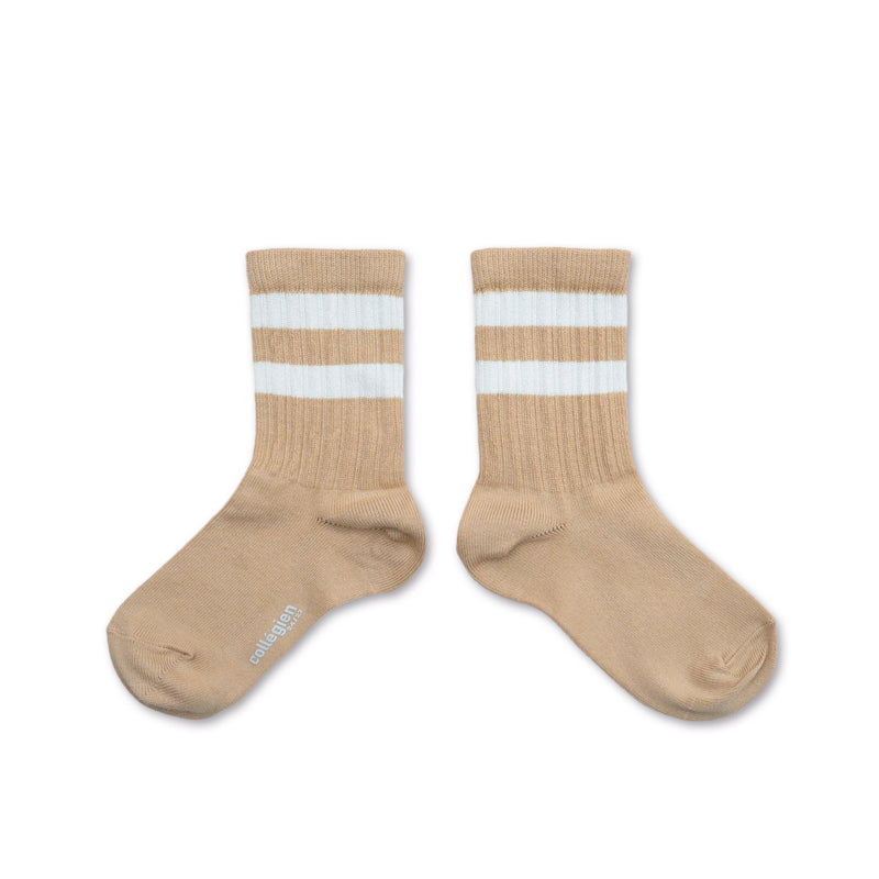 Collégien Nico Ribbed Varsity Crew Socks | Sable