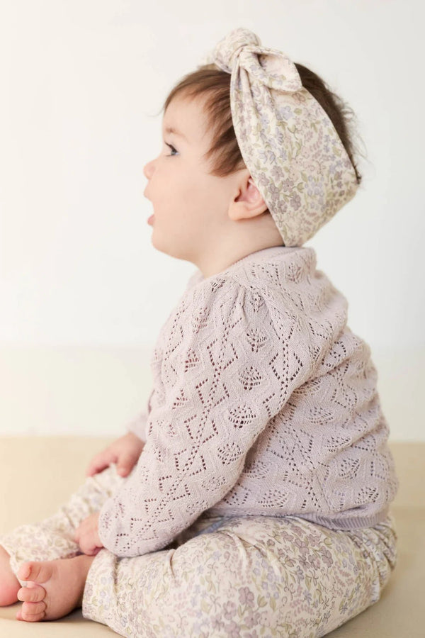 Mila Cardigan - Hushed Violet, Girls Sweater, Jamie Kay - All The Little Bows