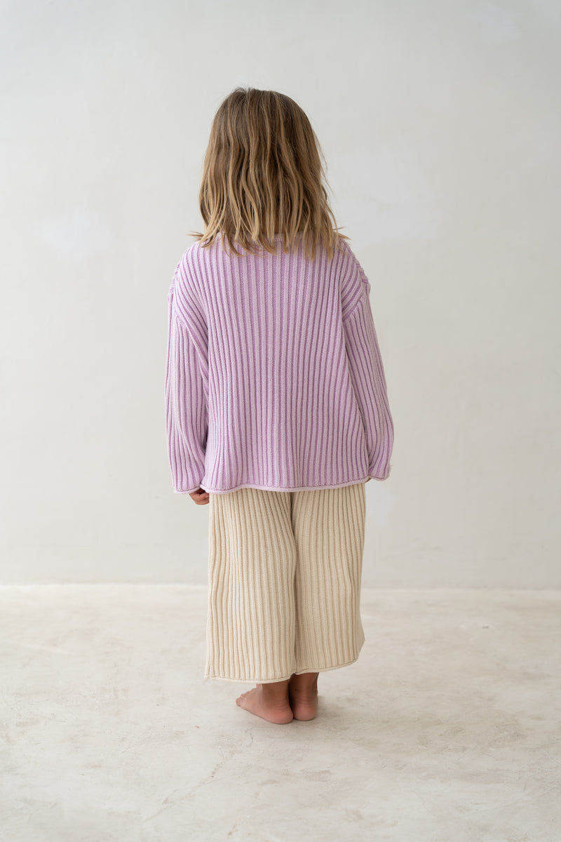 Essential Knit Jumper || Mauve Stripe