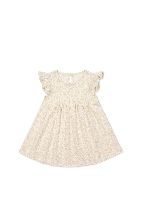 Organic Cotton Ada Dress - Rosalie Floral Mauve, , Jamie Kay - All The Little Bows