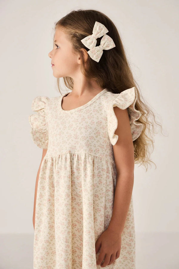 Organic Cotton Ada Dress - Rosalie Floral Mauve, , Jamie Kay - All The Little Bows
