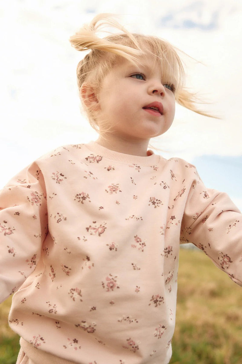 Organic Cotton Bobbie Sweatshirt - Petite Fleur Soft Peony, , Jamie Kay - All The Little Bows