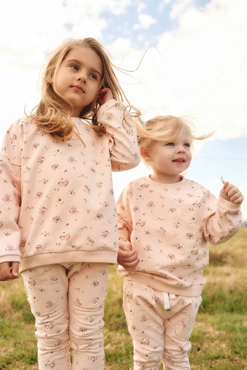 Organic Cotton Bobbie Sweatshirt - Petite Fleur Soft Peony, , Jamie Kay - All The Little Bows
