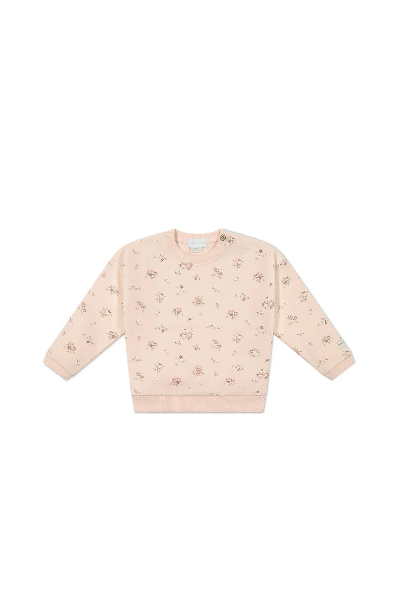 Organic Cotton Bobbie Sweatshirt - Petite Fleur Soft Peony, , Jamie Kay - All The Little Bows