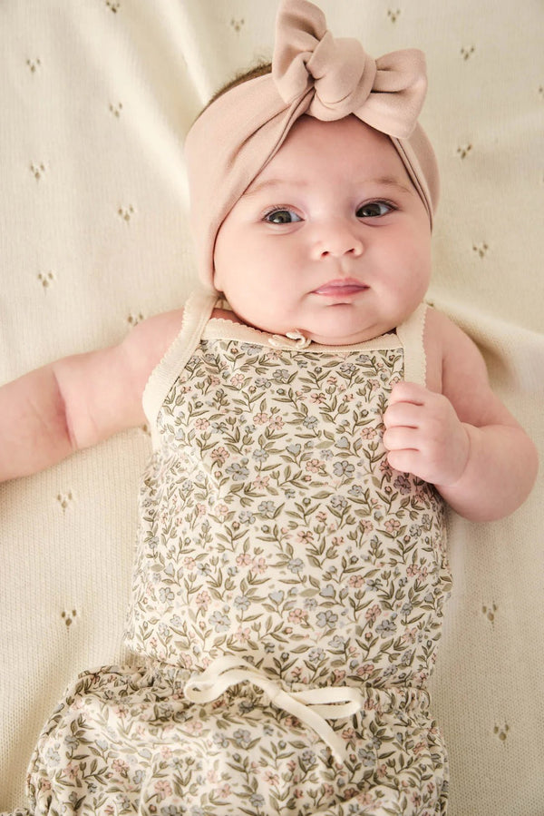Organic Cotton Bridget Singlet Bodysuit - Ariella Eggnog, , Jamie Kay - All The Little Bows