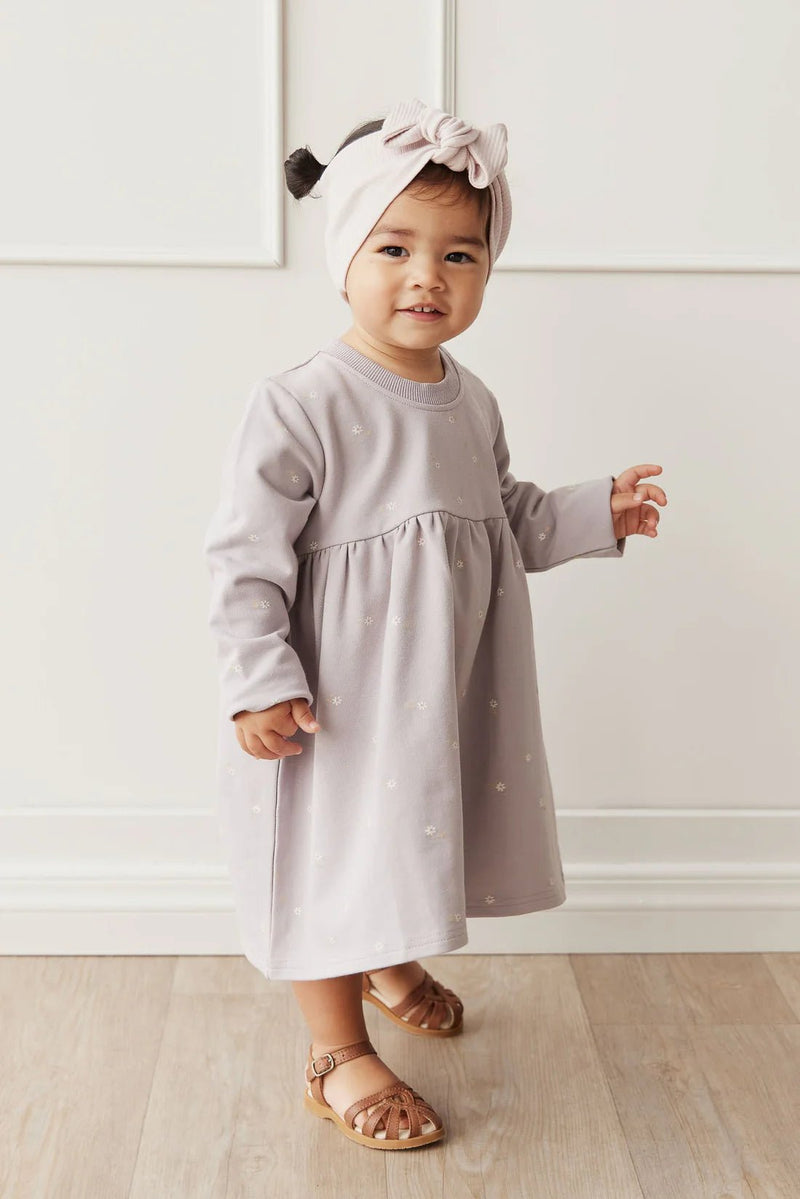 Organic Cotton Charlotte Dress - Annie Ditzy Violet Ice, , Jamie Kay - All The Little Bows
