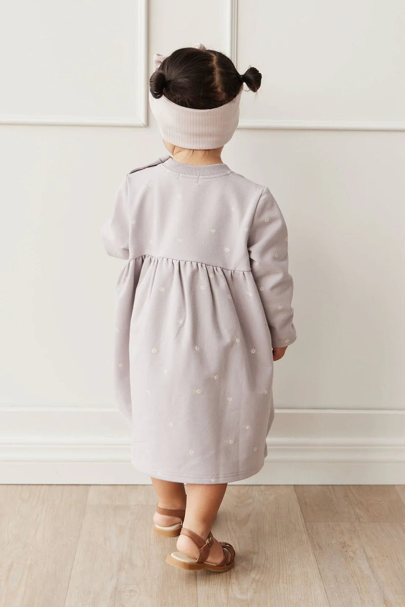 Organic Cotton Charlotte Dress - Annie Ditzy Violet Ice, , Jamie Kay - All The Little Bows