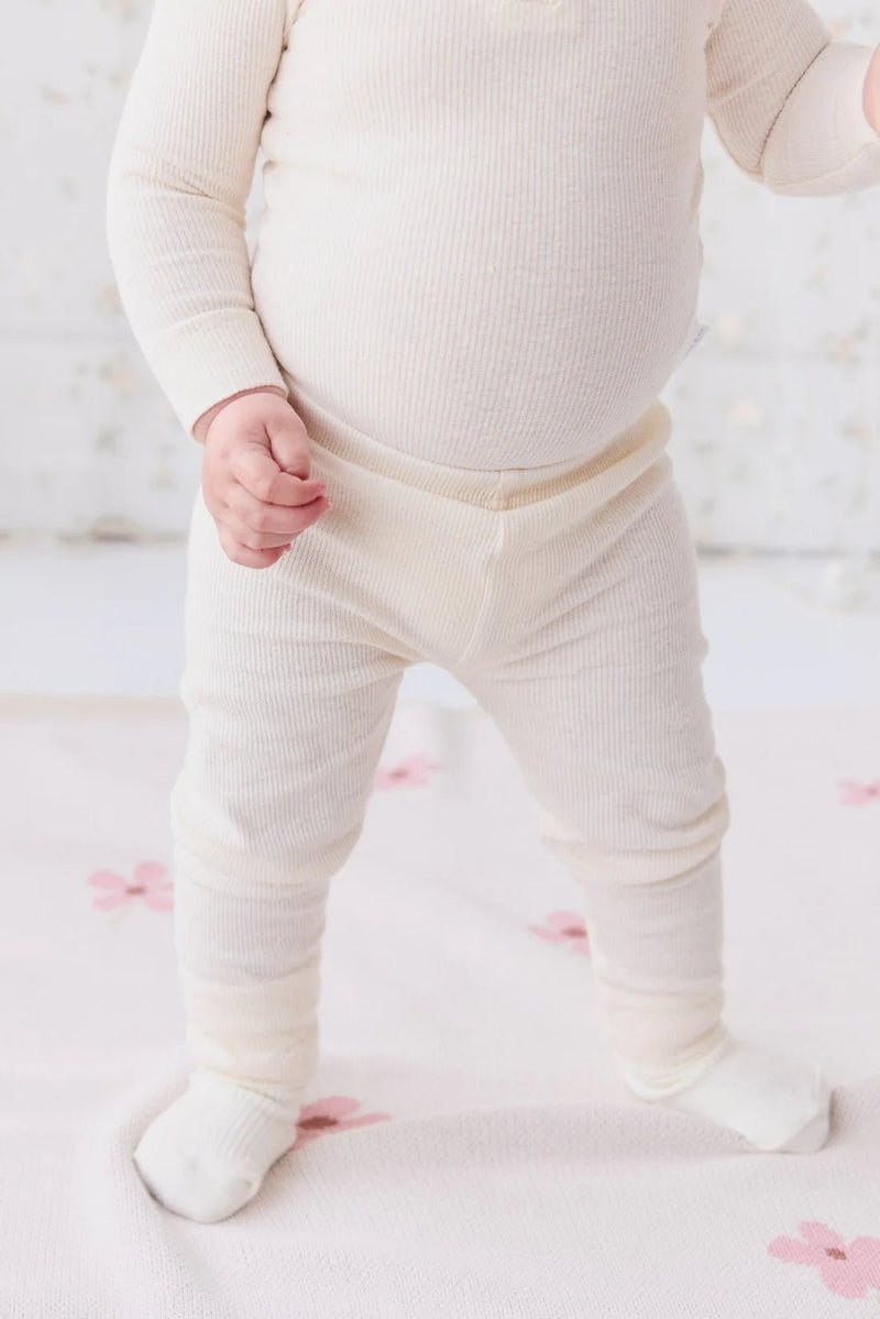 Organic Cotton Fine Rib Legging - Lily Fleck, , Jamie Kay - All The Little Bows