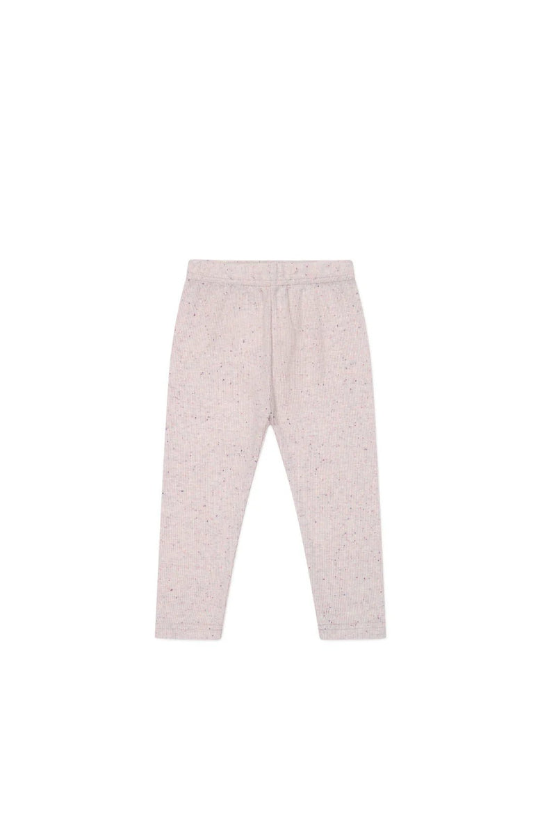 Organic Cotton Fine Rib Legging - Tulip Fleck, , Jamie Kay - All The Little Bows