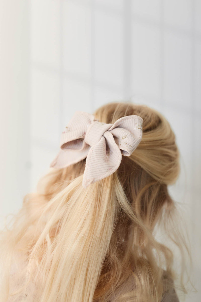 Organic Cotton Fine Rib Noelle Bow - Petite Fleur Violet, , Jamie Kay - All The Little Bows