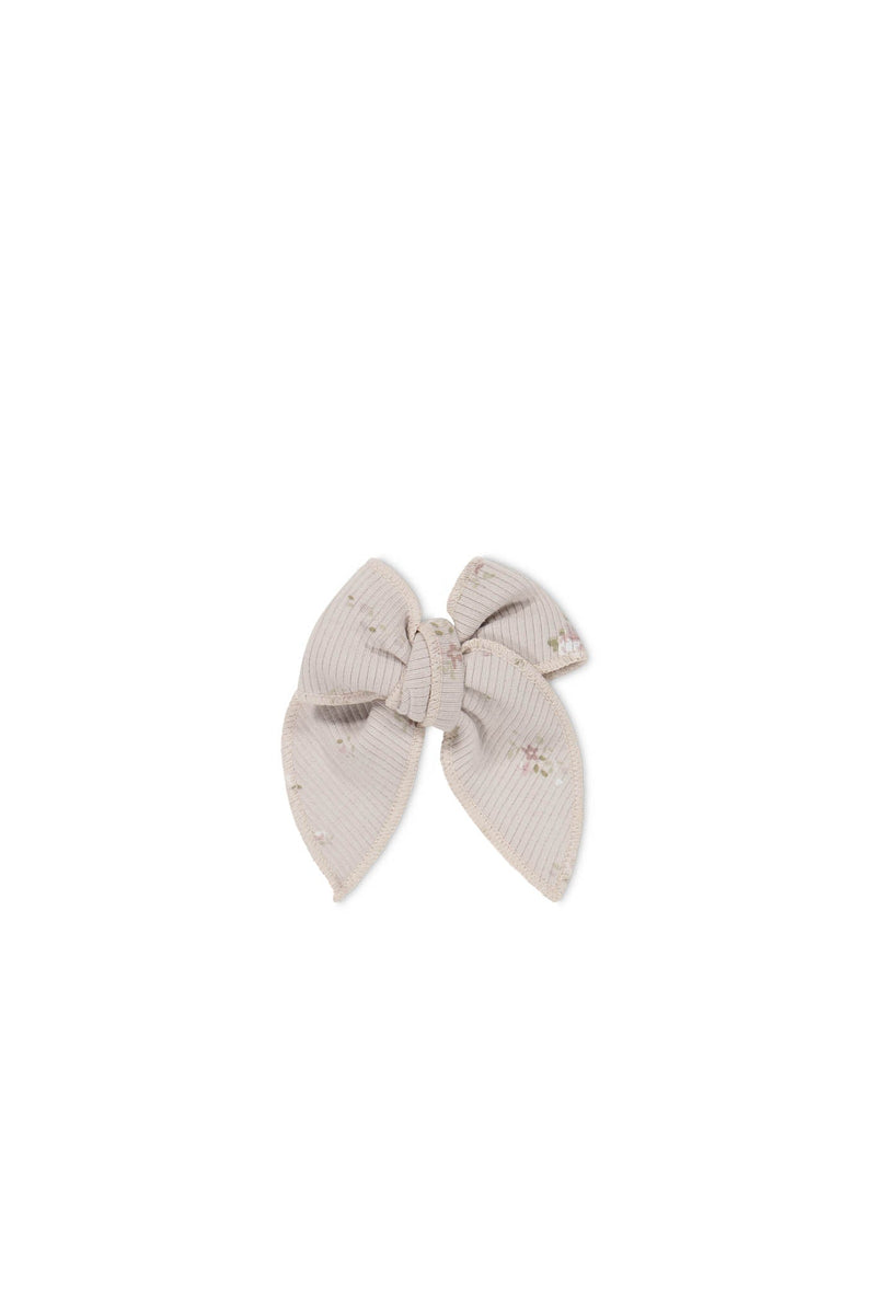 Organic Cotton Fine Rib Noelle Bow - Petite Fleur Violet, , Jamie Kay - All The Little Bows