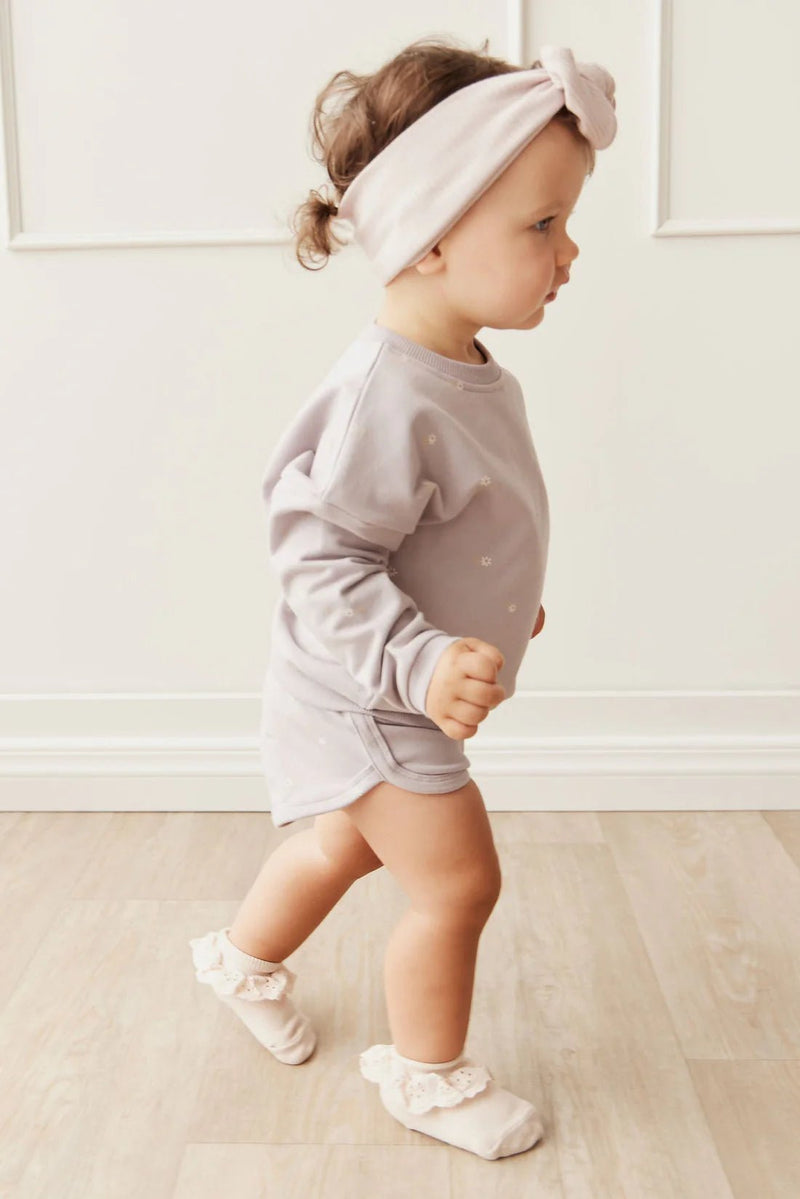 Organic Cotton Ivy Shortie - Annie Ditzy Violet Ice, , Jamie Kay - All The Little Bows