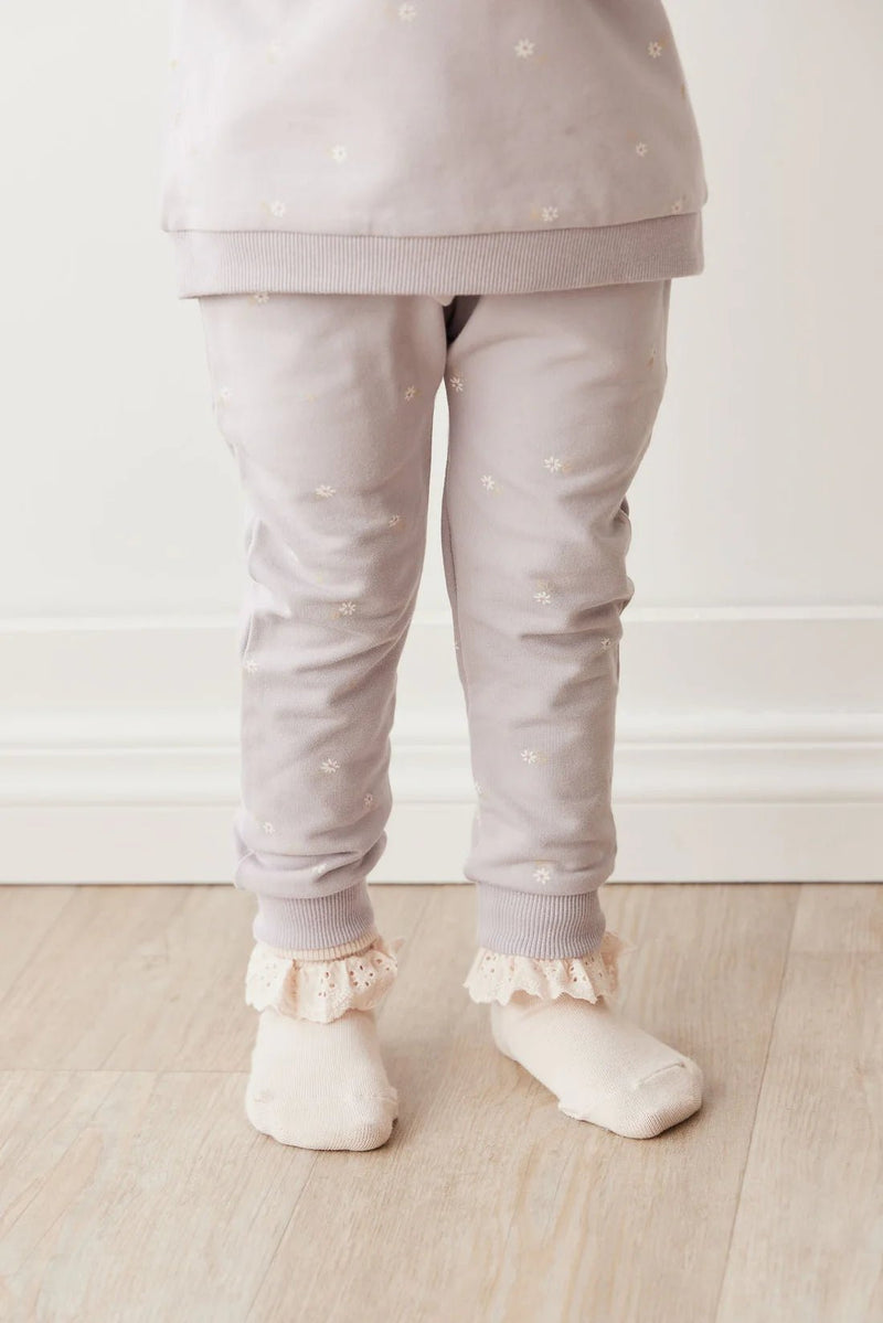 Organic Cotton Morgan Track Pant - Annie Ditzy Violet Ice, , Jamie Kay - All The Little Bows