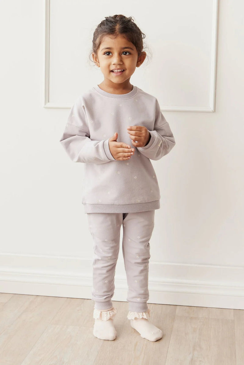 Organic Cotton Morgan Track Pant - Annie Ditzy Violet Ice, , Jamie Kay - All The Little Bows
