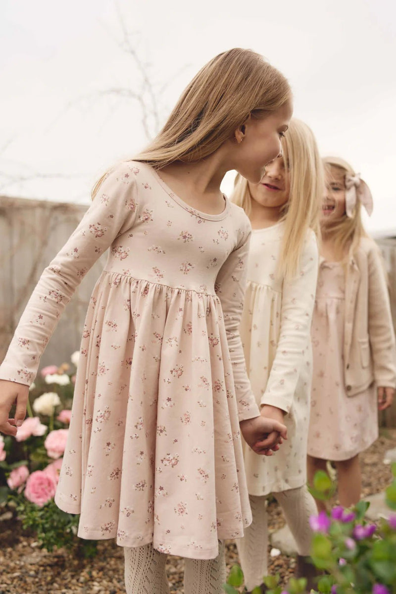 Organic Cotton Tallulah Dress - Petite Fleur Soft Peony, , Jamie Kay - All The Little Bows