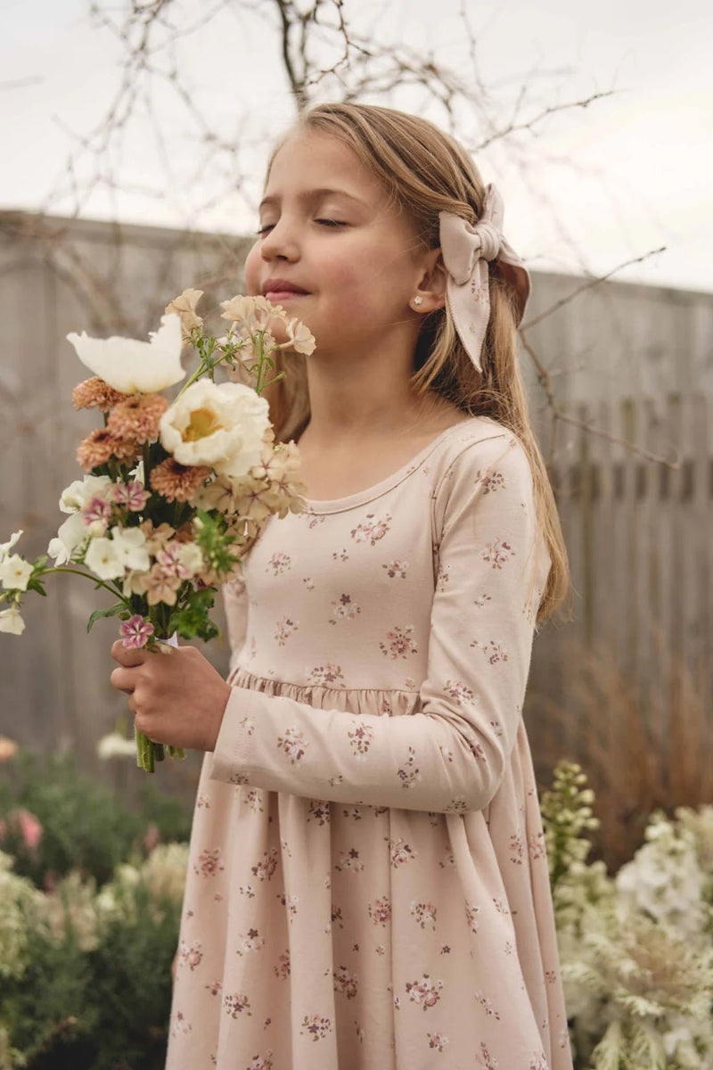Organic Cotton Tallulah Dress - Petite Fleur Soft Peony, , Jamie Kay - All The Little Bows
