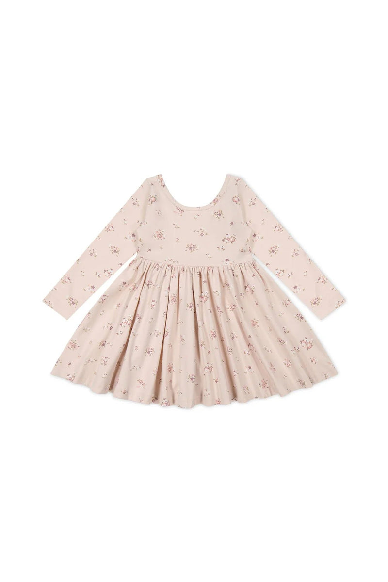 Organic Cotton Tallulah Dress - Petite Fleur Soft Peony, , Jamie Kay - All The Little Bows