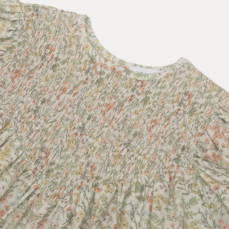Ottilie Dress | Wild Strawberry Floral Organic Cotton, , Nellie Quats - All The Little Bows