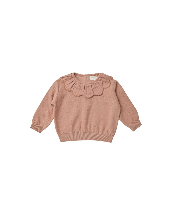 Petal Knit Sweater || Rose, Girls Knits, Quincy Mae - All The Little Bows