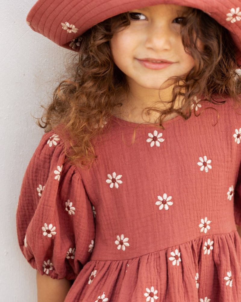 Phoebe Dress || Embroidered Daisy, Girls Woven Dress, Rylee + Cru - All The Little Bows