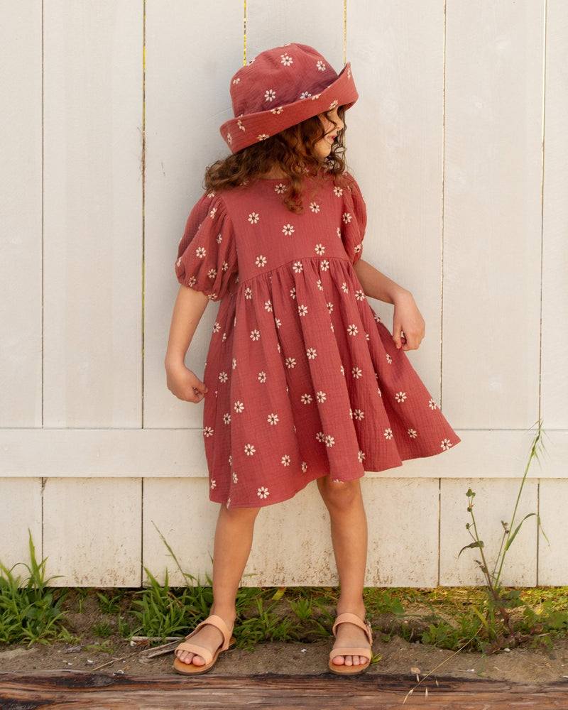 Phoebe Dress || Embroidered Daisy, Girls Woven Dress, Rylee + Cru - All The Little Bows