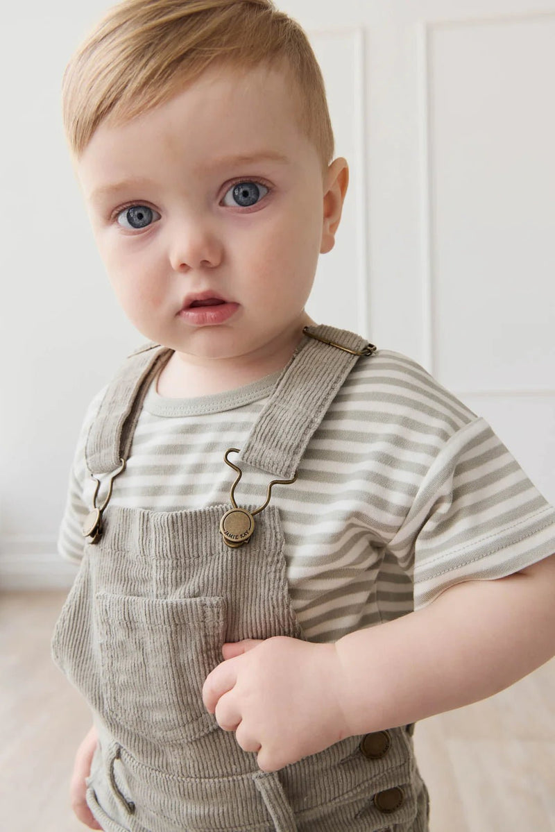 Pima Cotton Hunter Tee - Narrow Stripe Moss/Cloud, , Jamie Kay - All The Little Bows
