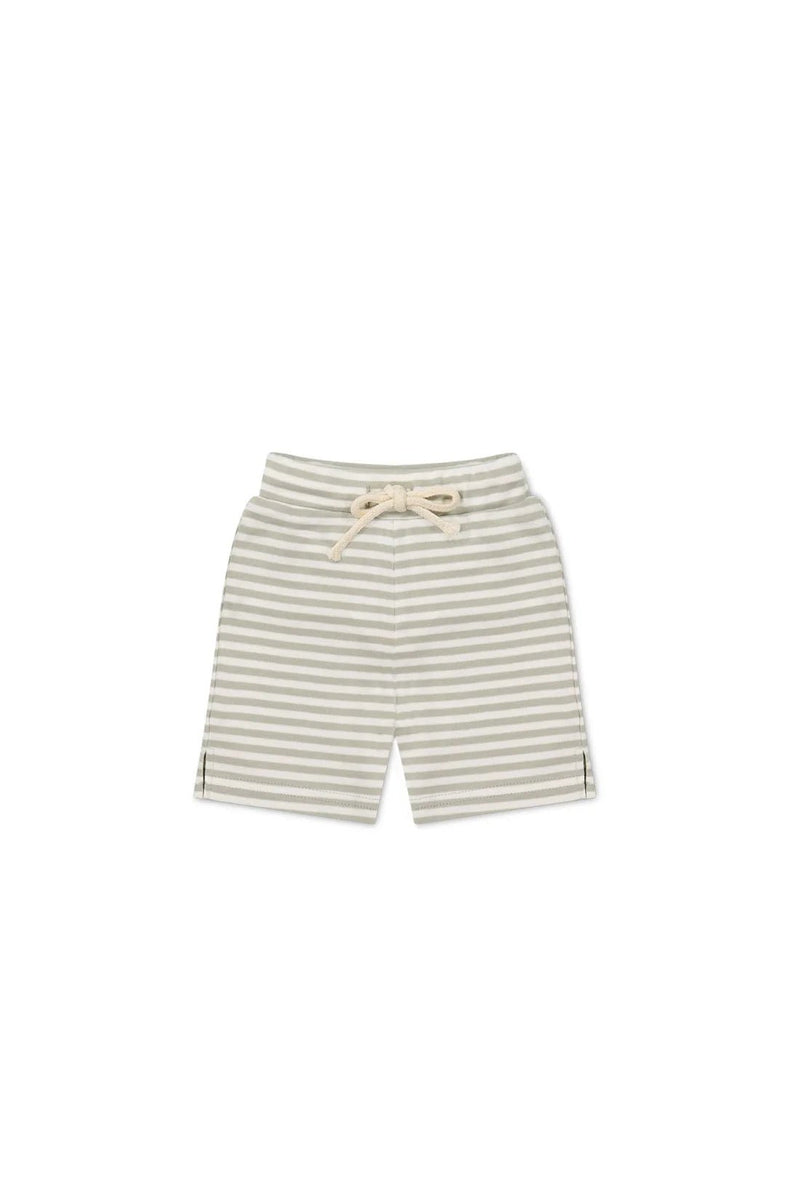 Pima Cotton Marley Short - Narrow Stripe Moss/Cloud, , Jamie Kay - All The Little Bows