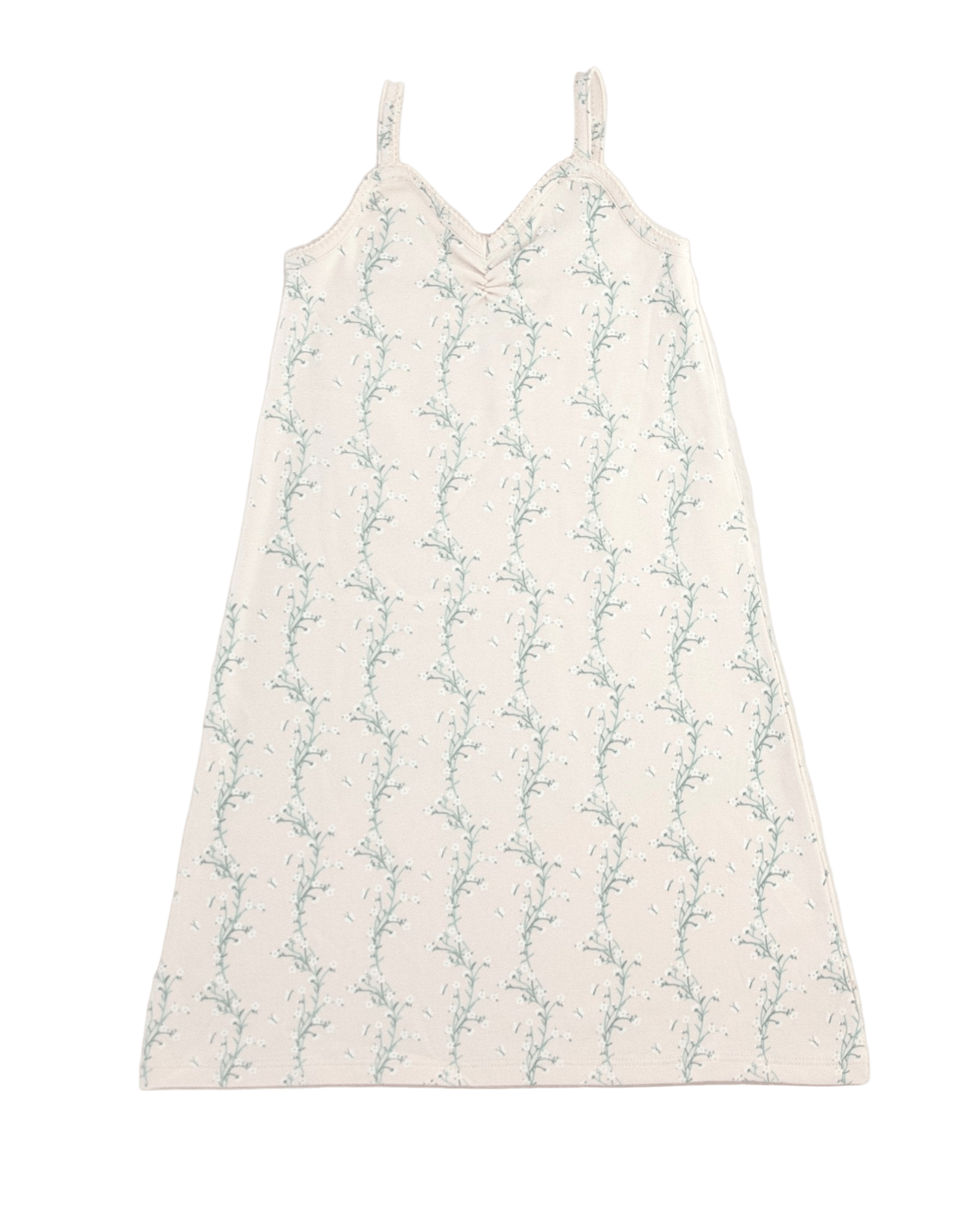 Iver & Isla - Pima Ruched Camisole Dress || Linen Trellis