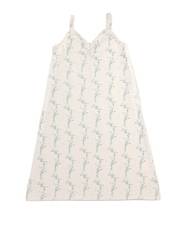 Pima Ruched Camisole Dress || Linen Trellis, Baby/Toddler Girls Clothing, Iver & Isla - All The Little Bows