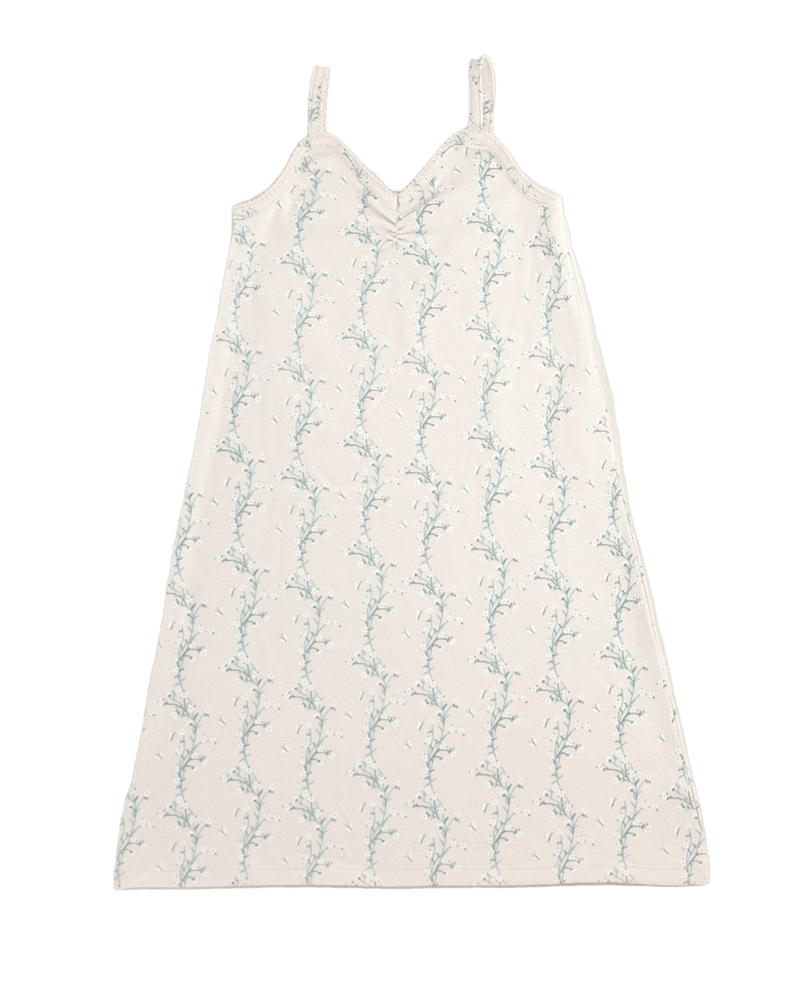 Pima Ruched Camisole Dress || Linen Trellis, Baby/Toddler Girls Clothing, Iver & Isla - All The Little Bows