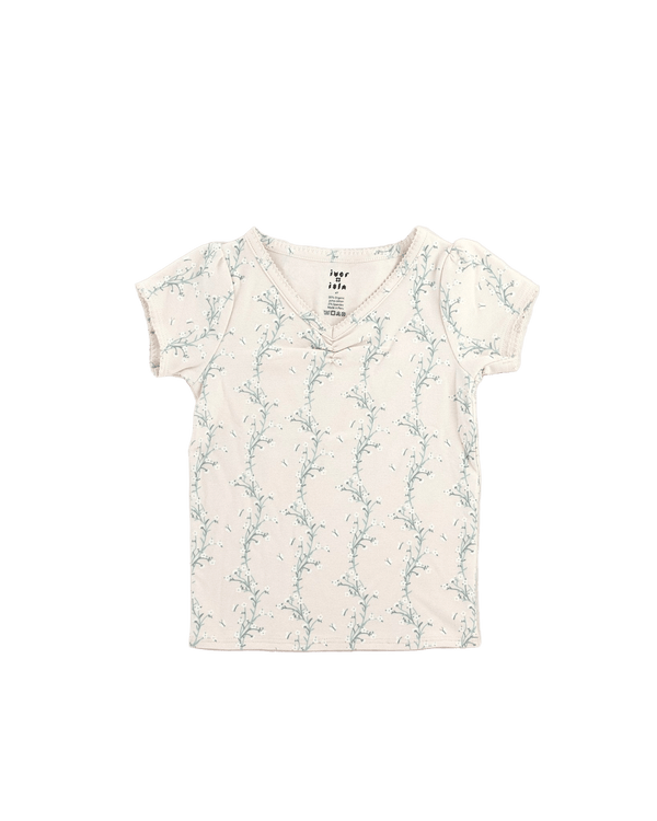 Pima Ruched Tee || Linen Trellis, Baby/Toddler Girls Clothing, Iver & Isla - All The Little Bows