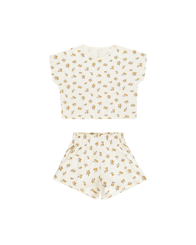 Raegan Set || Oranges, TOP & SHORT, Rylee + Cru - All The Little Bows