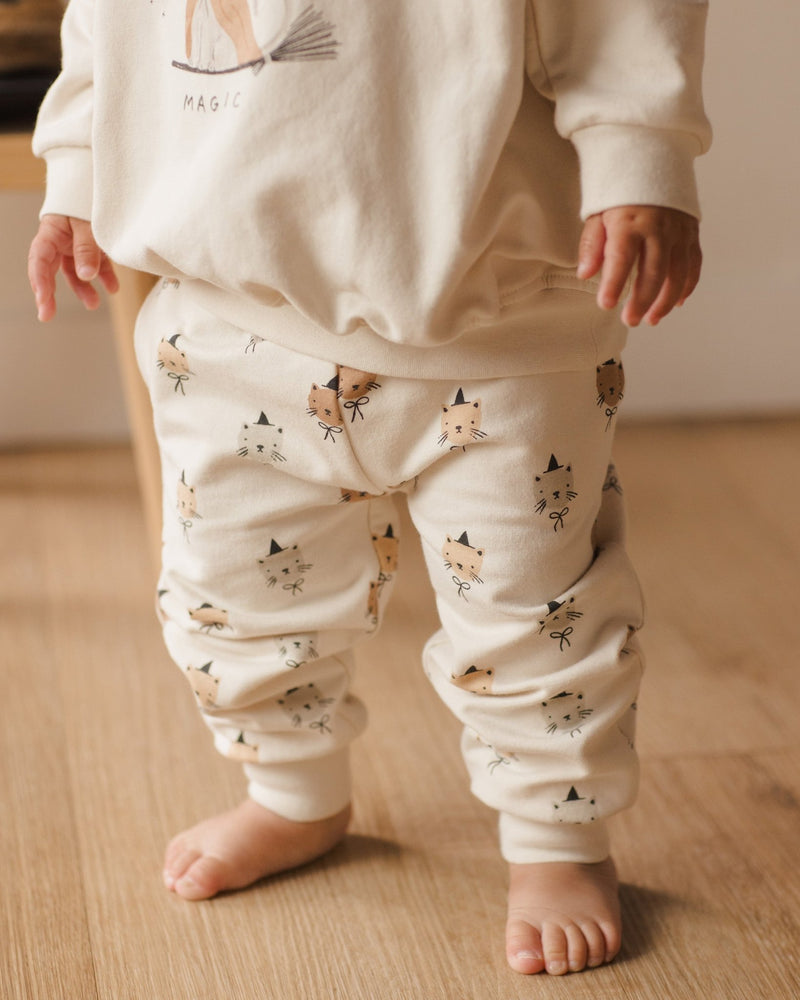 Relaxed Fleece Sweatpant || Cats, Baby / Toddler Pant, Quincy Mae - All The Little Bows