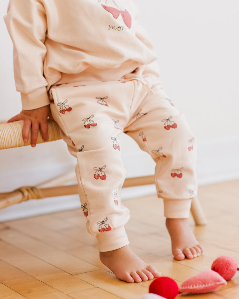Relaxed Fleece Sweatpant || Mon Amour, Baby / Toddler Girls Pant, Quincy Mae - All The Little Bows